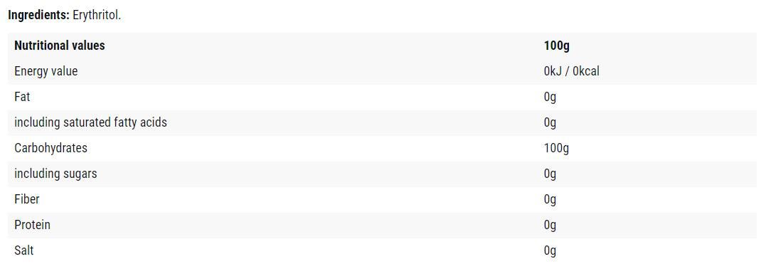 Erythritol / Sugar Free Sugar - 1000 grams - Nutra Best Europe