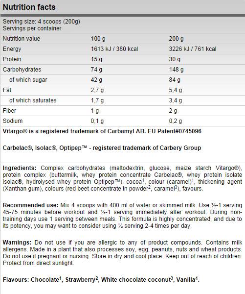 Xtreme Mass Effect 1000 grams - Nutra Best Europe