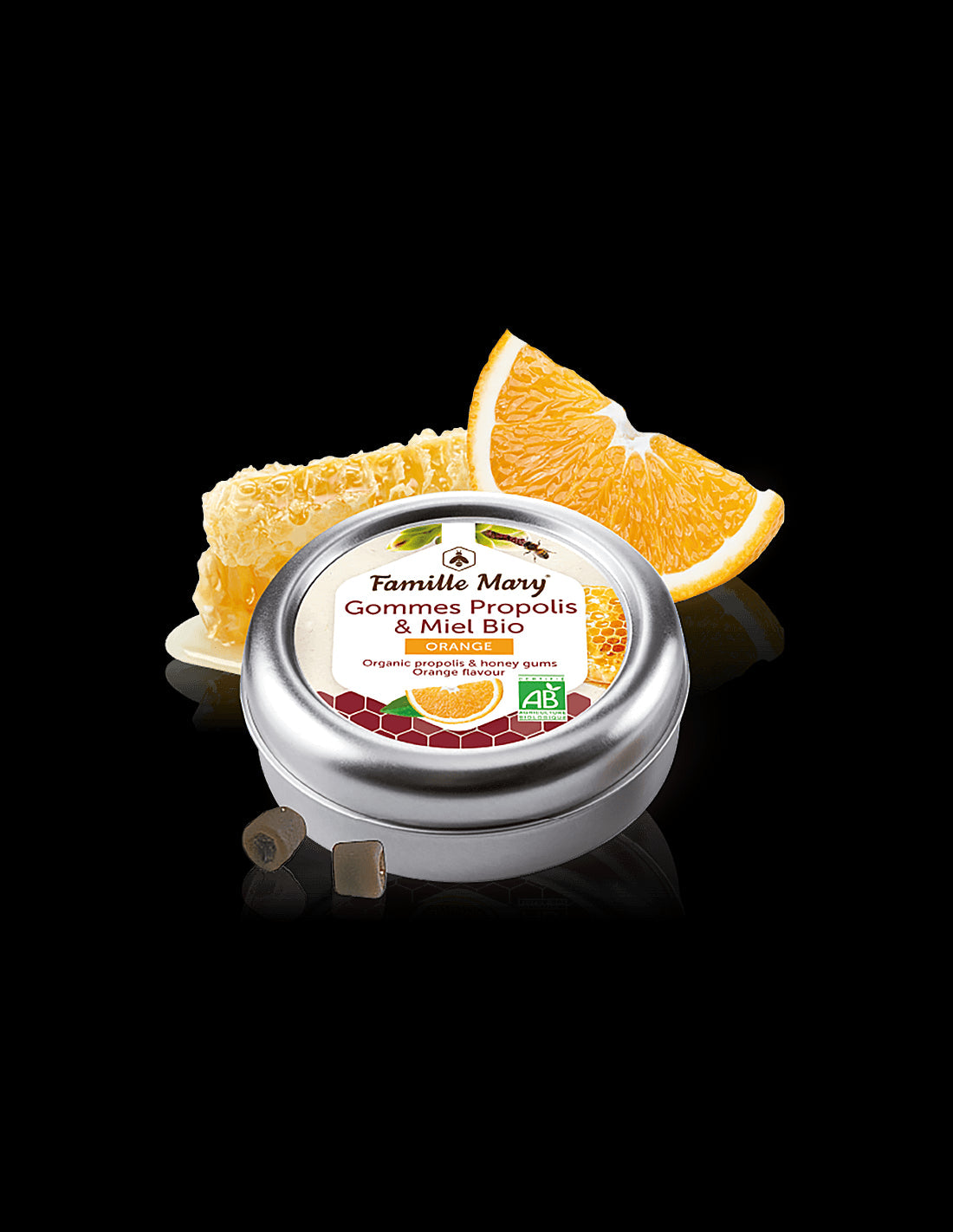 Lollipops with organic honey, propolis and orange, 45 g - Nutra Best Europe