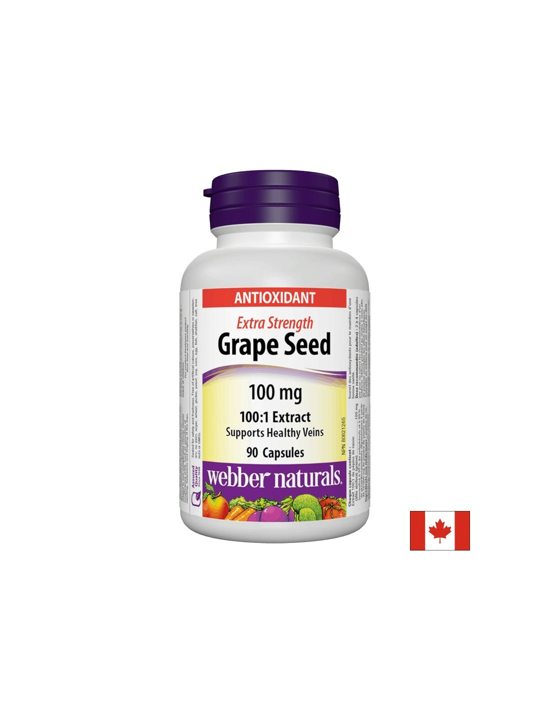 Grape Seed Extract 100:1/ Grape seed 100 mg x 90 capsules Webber Naturals - Nutra Best Europe