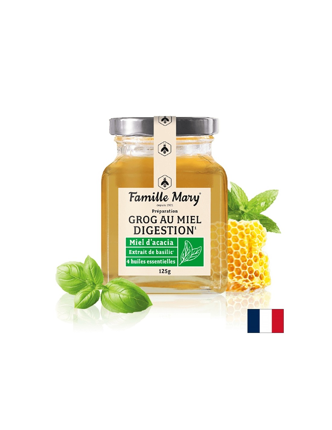 Grog for good digestion (with acacia honey, 4 types of essential oils and basil), 125 g - Nutra Best Europe