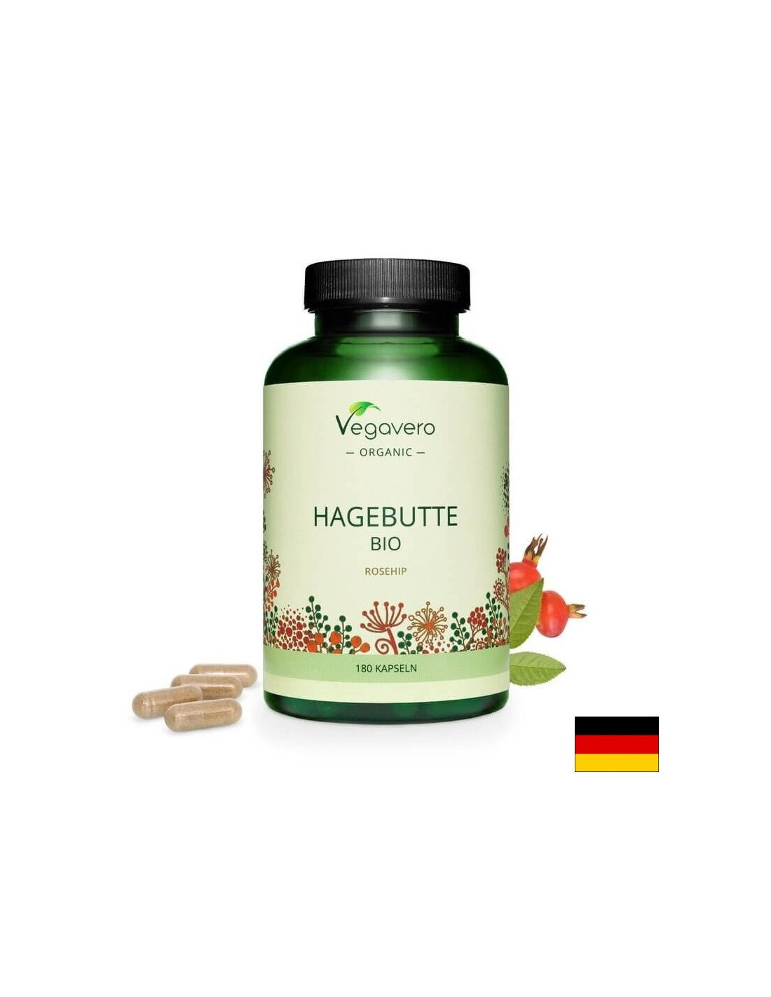 Hagebutte Bio/ Bio Shipka, 180 capsules, 100% Vegan Vegavero - Nutra Best Europe