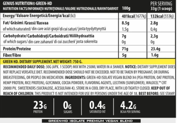Vegan Green-HD - 750 grams - Nutra Best Europe