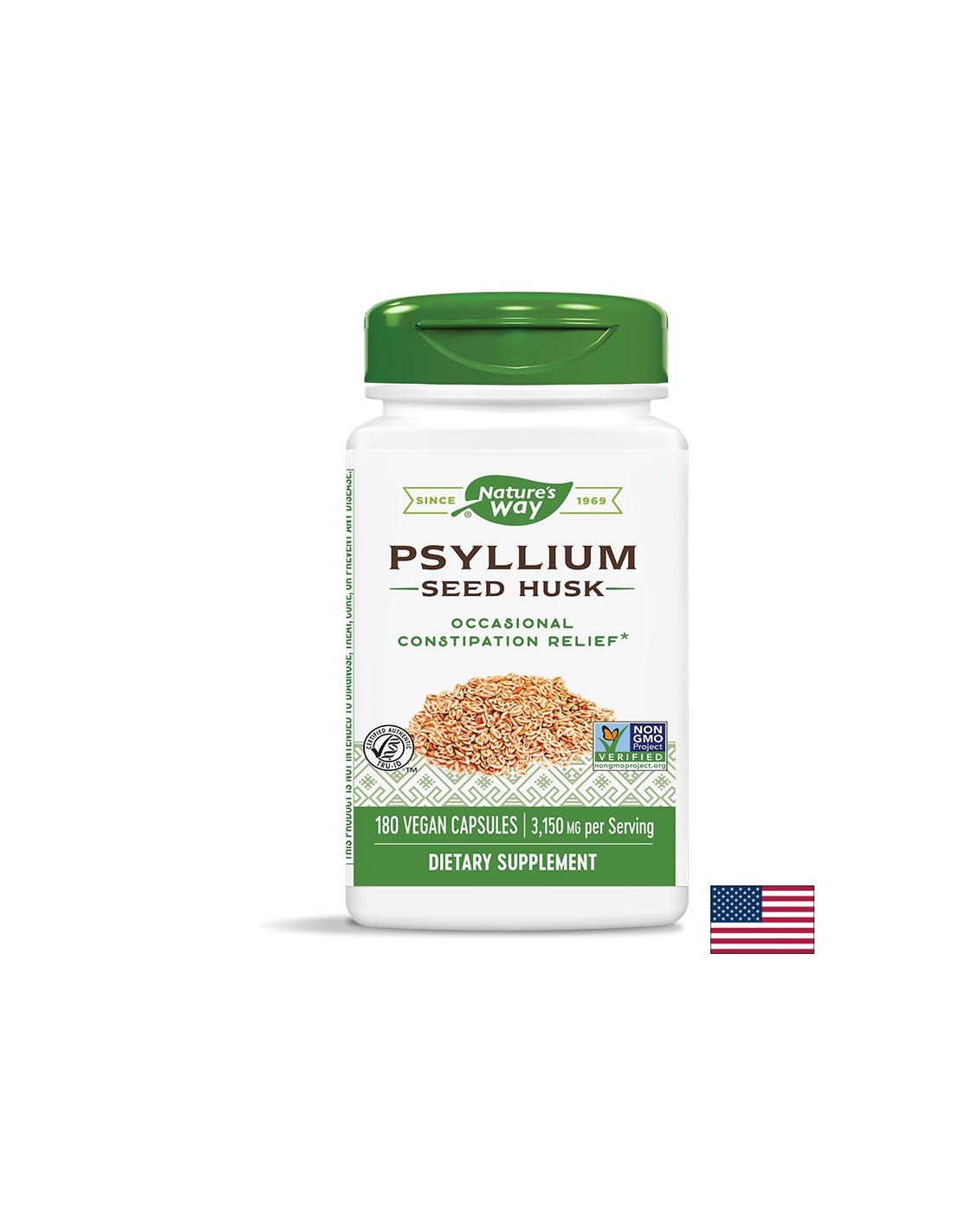 Psyllium Husks 525 mg - 180 capsules - Nutra Best Europe