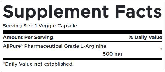 AjiPure L-Arginine 500 mg 60 capsules - Nutra Best Europe