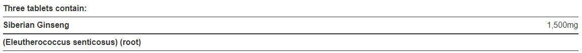 Siberian Ginseng 500 mg 100 Tablets - Nutra Best Europe