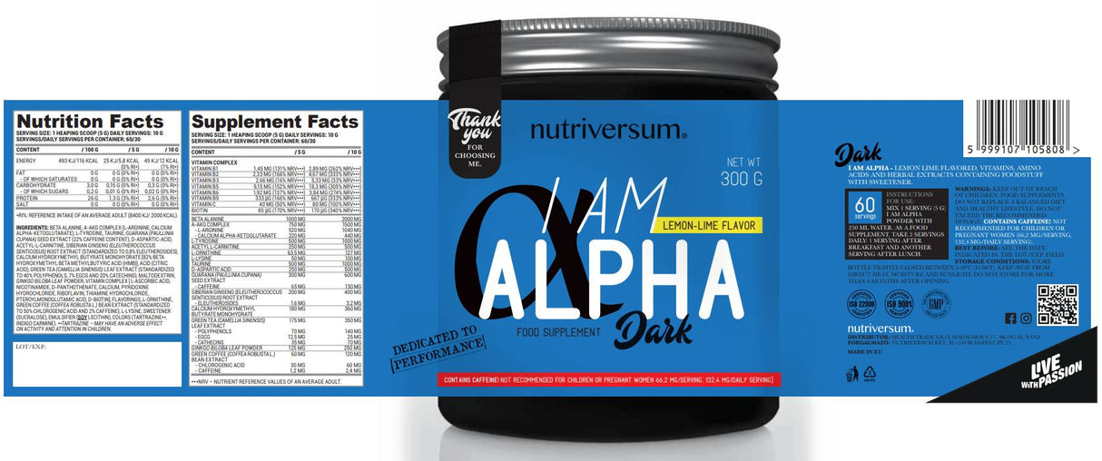 I am Alpha | All-Day Domination - 300 grams - Nutra Best Europe