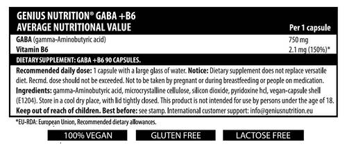 GABA 750 mg + B6 - 90 capsules - Nutra Best Europe