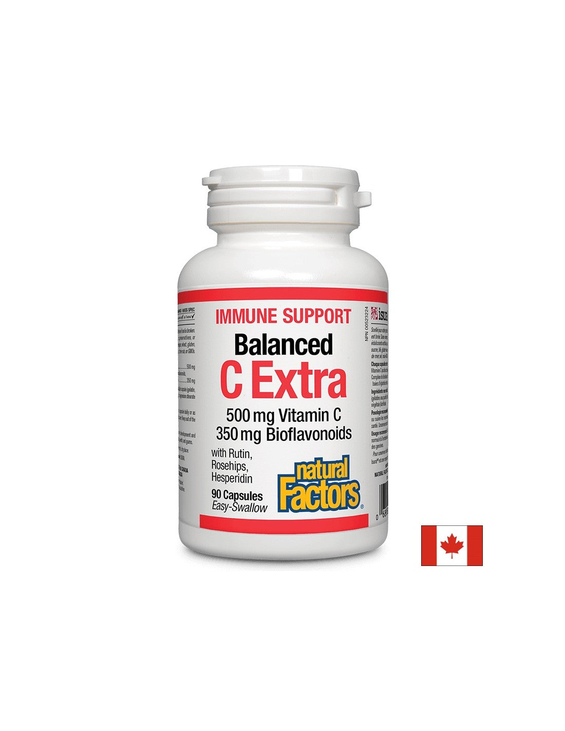 Immune Support Balanced C Extra 500 mg | With Bioflavonoids 350 mg - 90 capsules - Nutra Best Europe