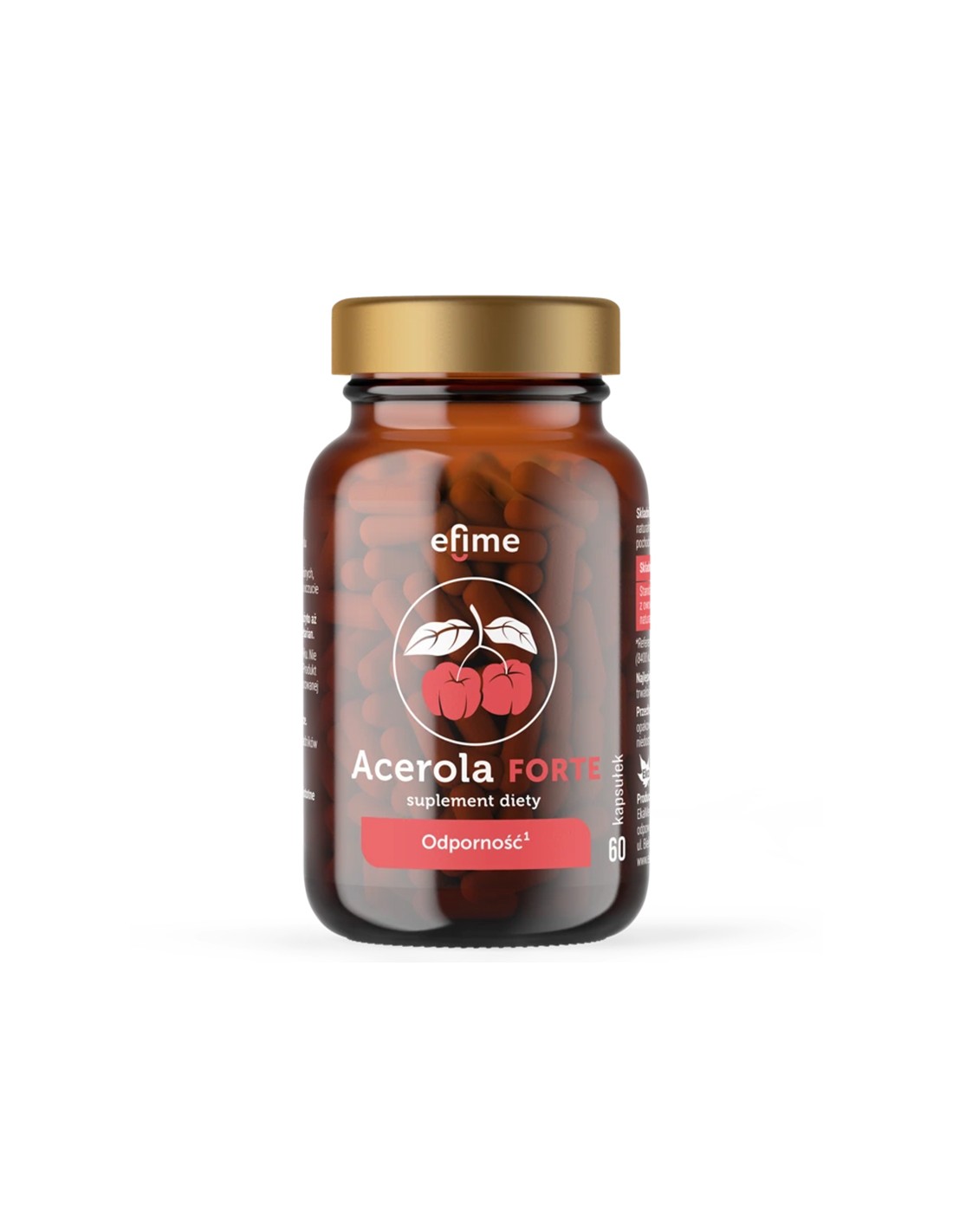 Immunity - Acerola FORTE Efime (natural source of Vitamin C), 500 mg x 60 capsules - Nutra Best Europe