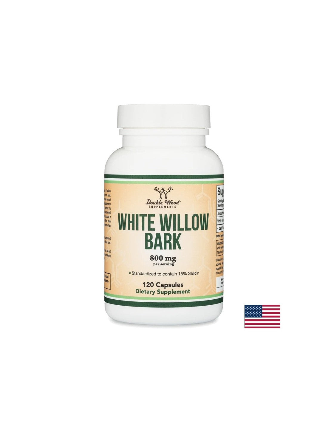 White willow (bark) - for inflammation and pain, 400 mg, 120 capsules for 4 months of intake - Nutra Best Europe