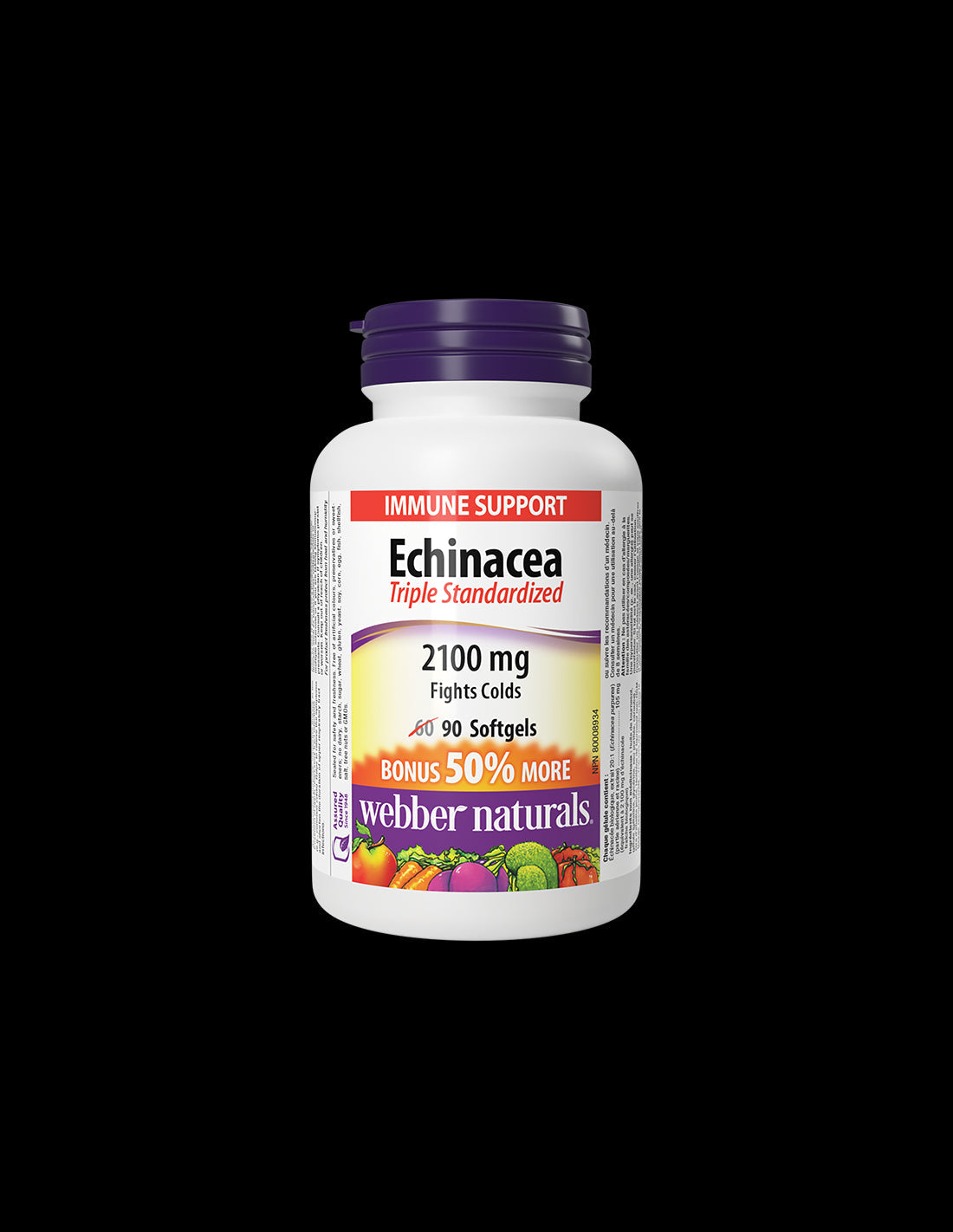 Immunity - Echinacea (triple standardized extract) 2100 mg, 90 softgel capsules - Nutra Best Europe