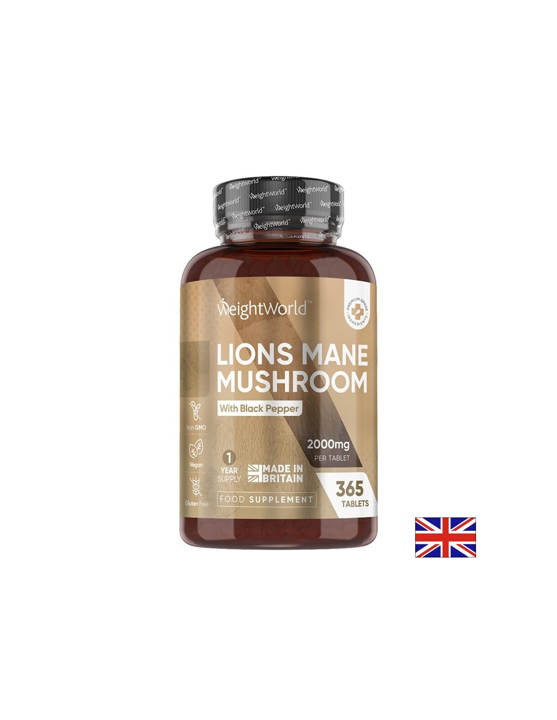 Immunity - Lion's mane with black pepper, 365 tablets - Nutra Best Europe