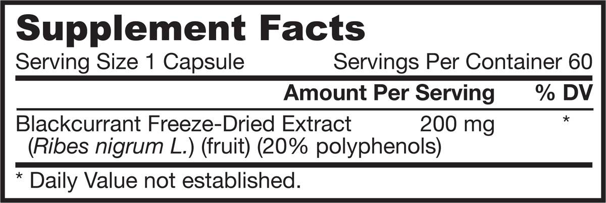 Blackcurrant Extract 200 mg 60 capsules - Nutra Best Europe