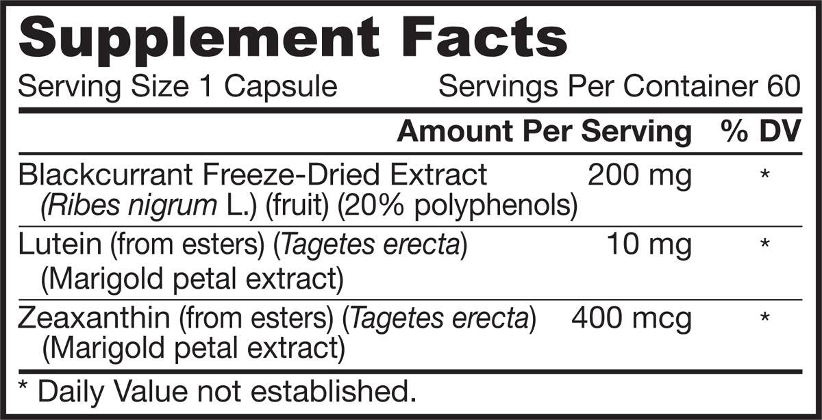 Blackcurrant + Lutein 60 capsules - Nutra Best Europe