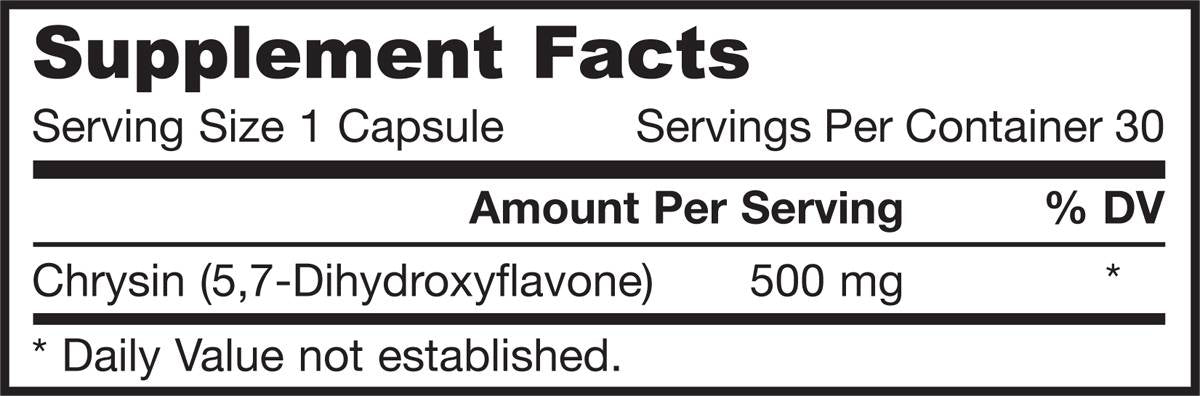 Chrysin 500 mg 30 capsules - Nutra Best Europe