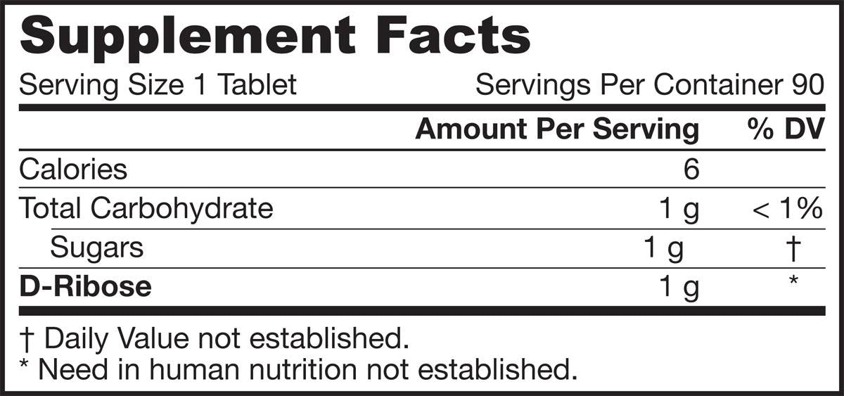 D-Ribose 90 Chewable Tablets - Nutra Best Europe