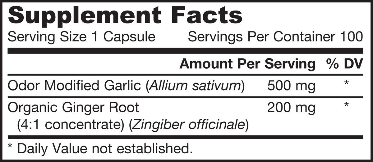 Garlic and Ginger 700 mg 100 capsules - Nutra Best Europe