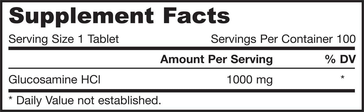 Glucosamine HCl Mega 1000 mg 100 Tablets - Nutra Best Europe