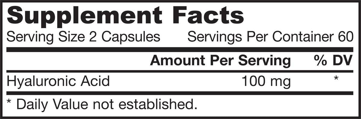 Hyaluronic Acid 50 mg - 60 capsules - Nutra Best Europe