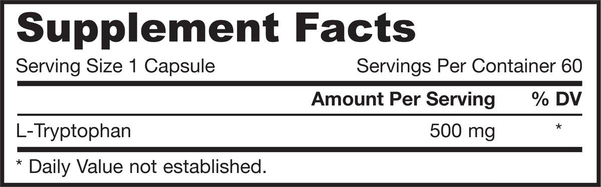 L-Tryptophan 500 mg - 60 capsules - Nutra Best Europe