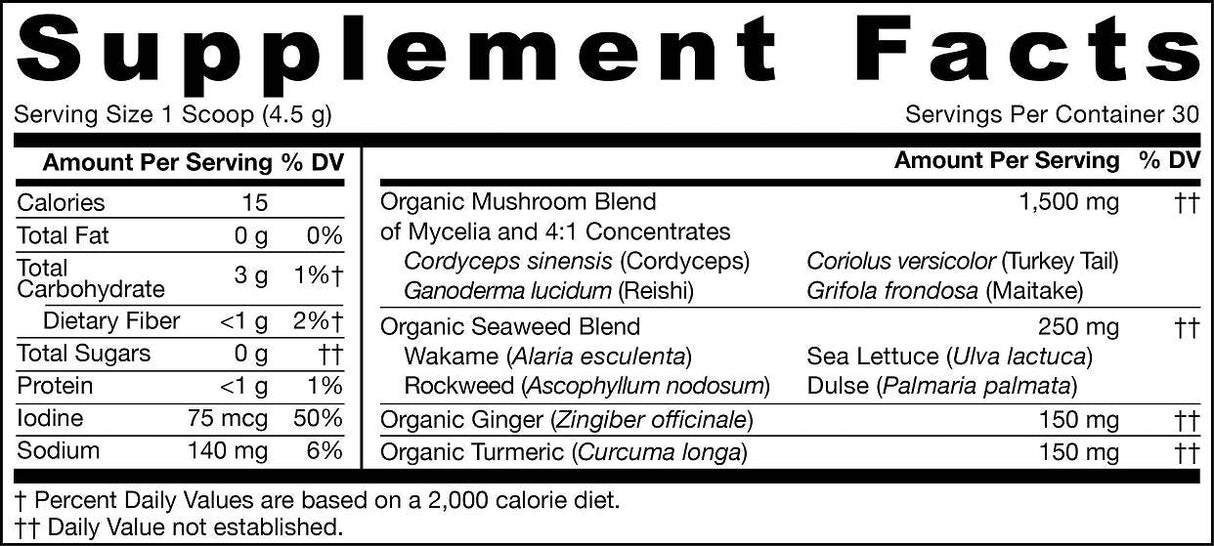 Organic Mushroom and Seaweed Blend 135 grams - Nutra Best Europe