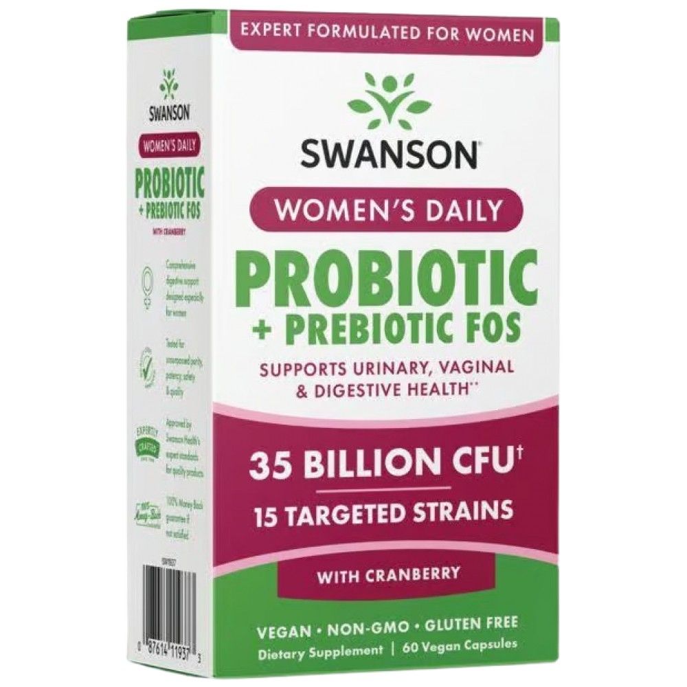 Women's Daily Probiotic + Prebiotic FOS - 60 capsules - Nutra Best Europe