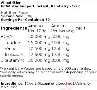 BCAA Max Support | Instant - 500 grams - Nutra Best Europe