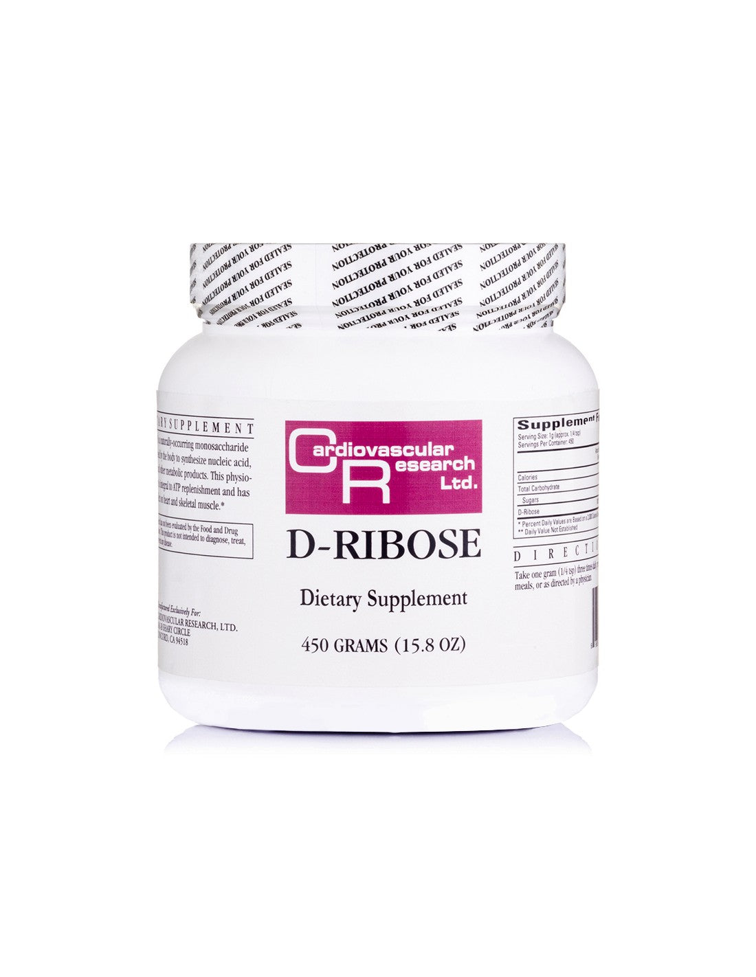 Cellular Health - D-Ribose, 450 g powder - Nutra Best Europe