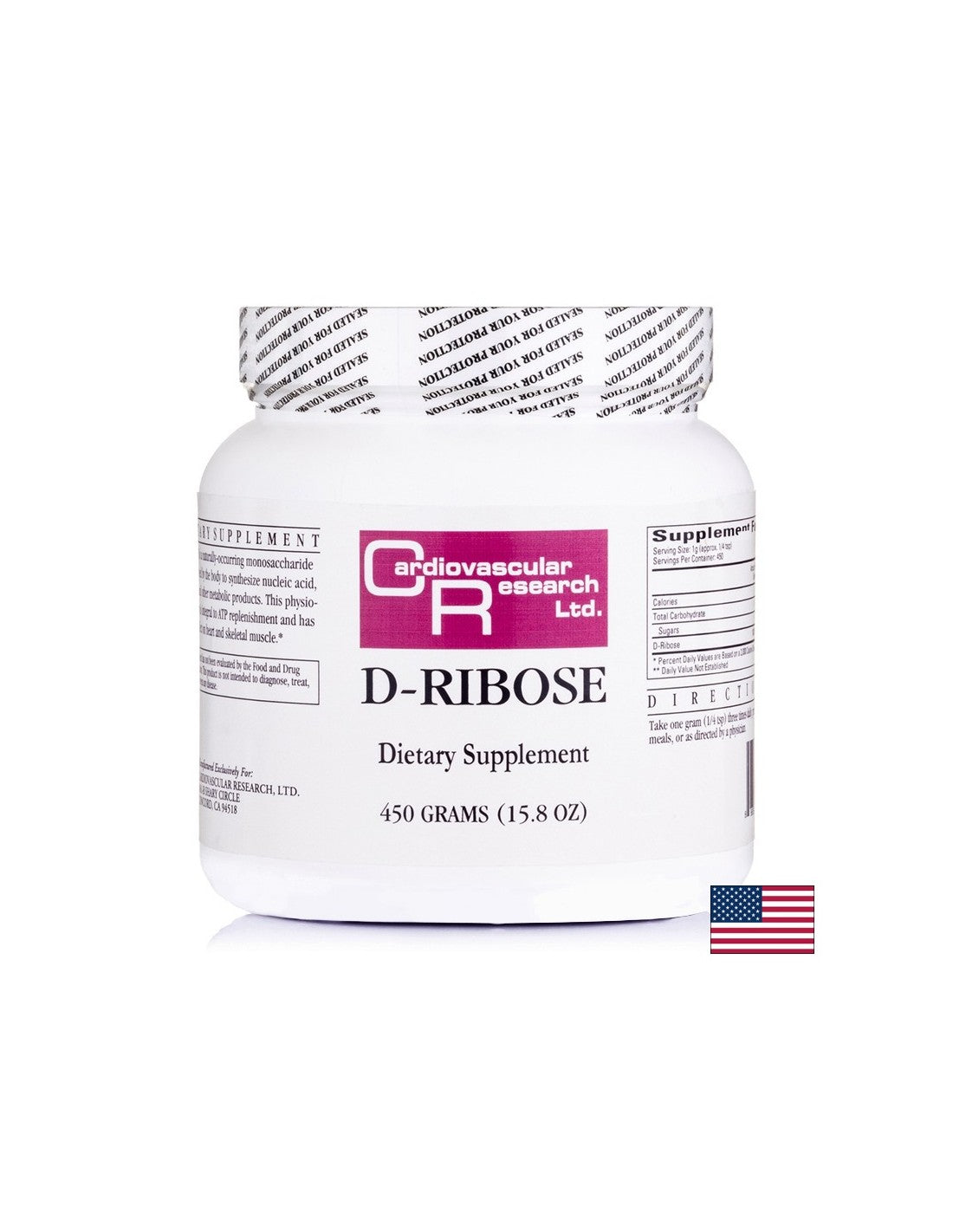 Cellular Health - D-Ribose, 450 g powder - Nutra Best Europe