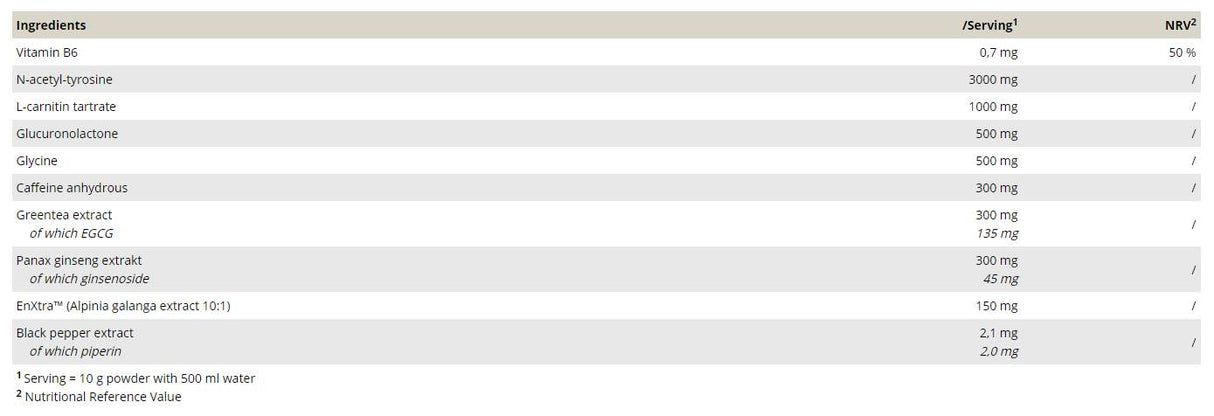 Epic Rush | Hardcore Focus Pre-Workout or Gaming Matrix with EnXtra™ - 300 grams - Nutra Best Europe