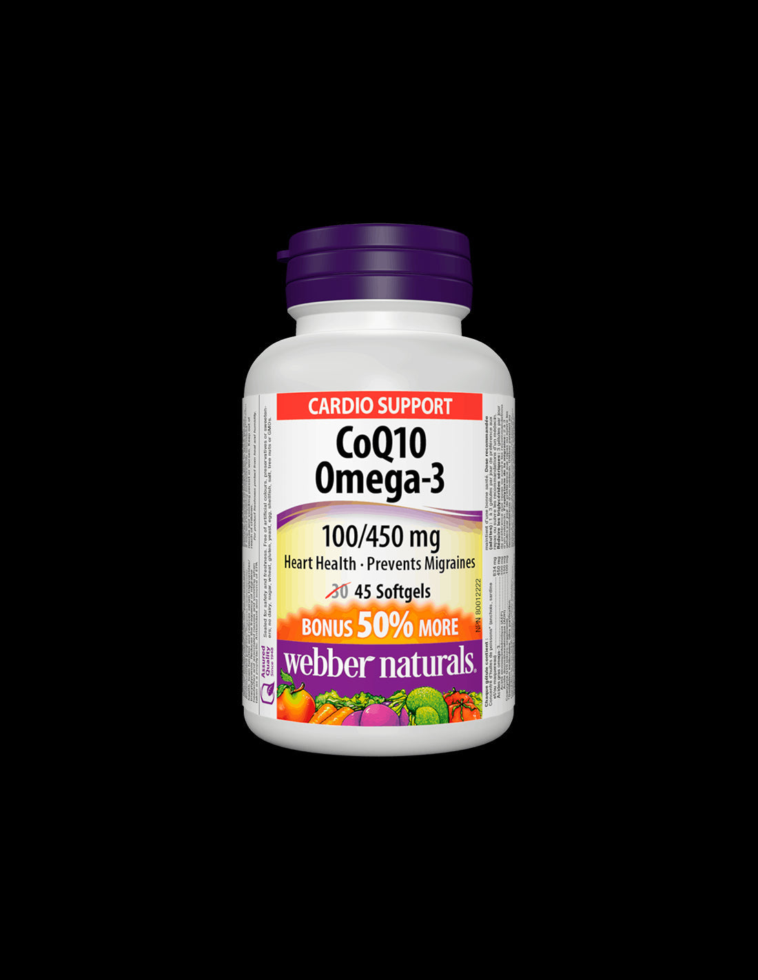 CoQ10 & Omega-3/ Coenzyme Q10 100 mg + Omega-3 450 mg x 45 softgel capsules - Nutra Best Europe