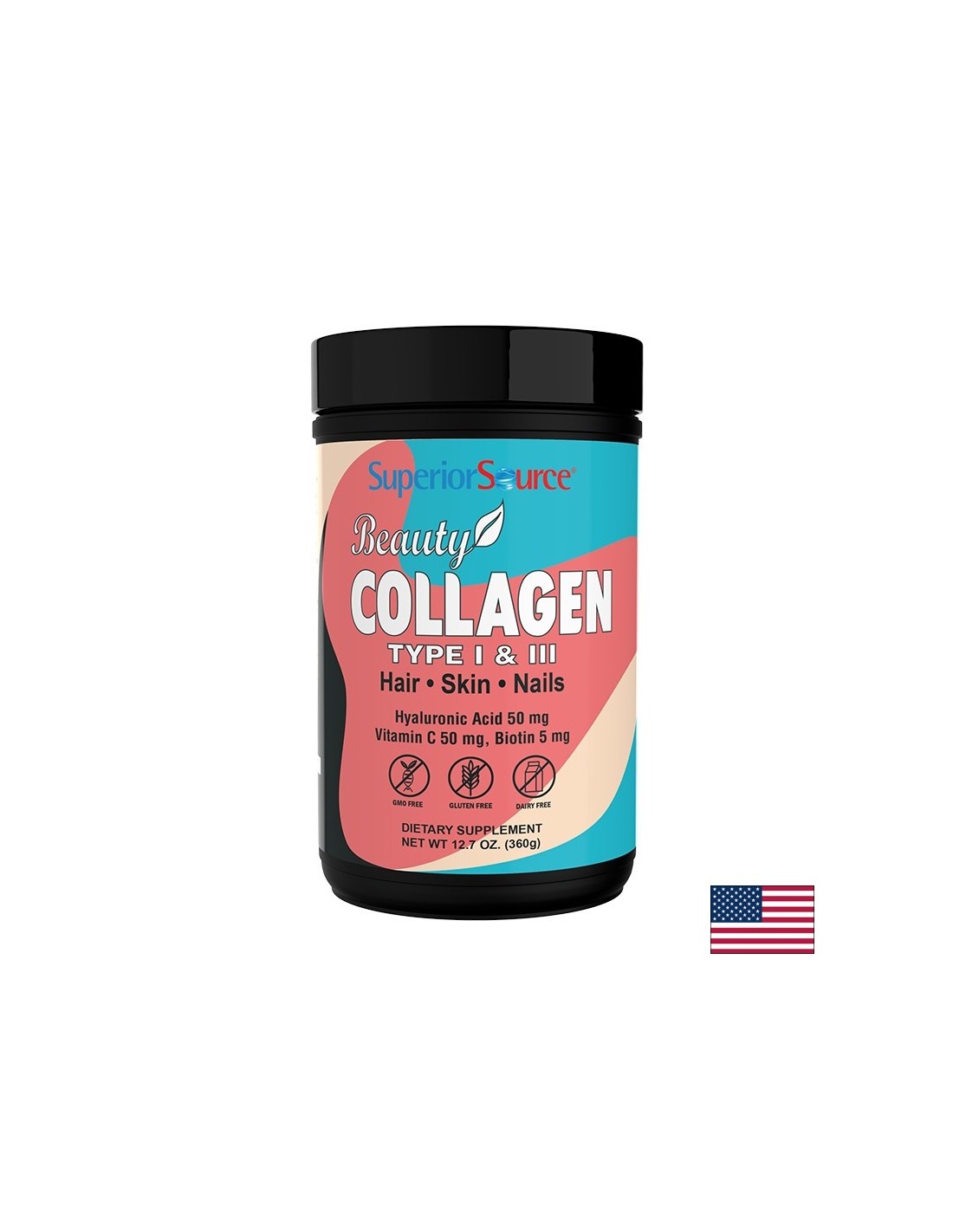 Collagen powder, with hyaluronic acid, vitamin C and Biotin, 360 g powder - Nutra Best Europe