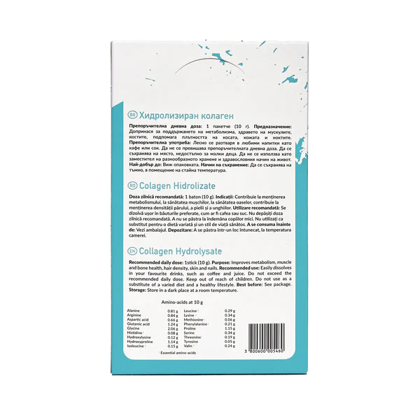 Hydrolyzed bovine collagen type 1 and 3 (10,000 mg) - 20 doses - Nutra Best Europe