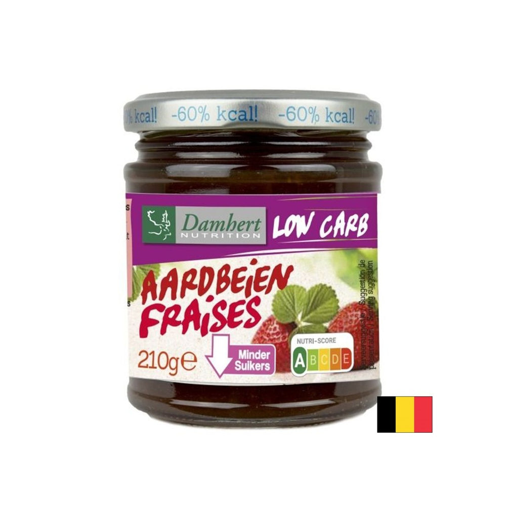 Strawberry jam with low sugar and carbohydrate content, 210 g - Nutra Best Europe