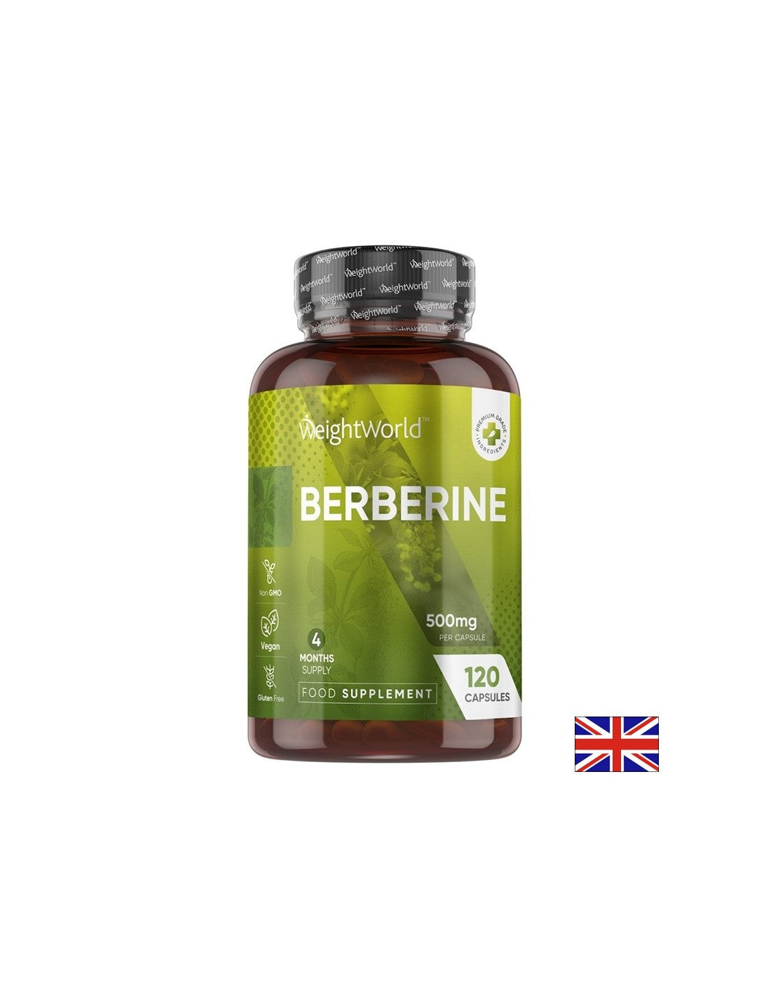 Control of blood sugar and cholesterol - Berberine, 500 mg x 120 capsules - Nutra Best Europe
