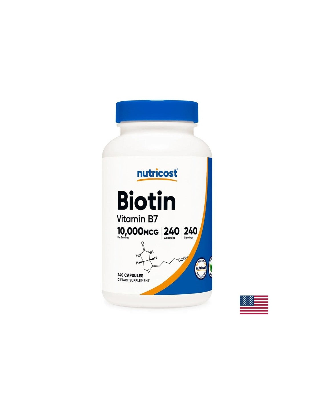 Hair and skin - Biotin (Vitamin B7), 10000 µg x 240 capsules - Nutra Best Europe