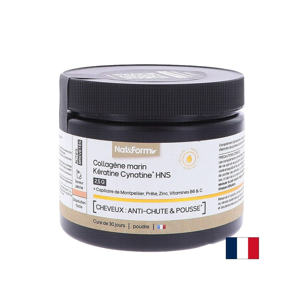 Hair and Skin - Hydrolyzed Marine Collagen + Keratin HNS, 120 g powder - Nutra Best Europe