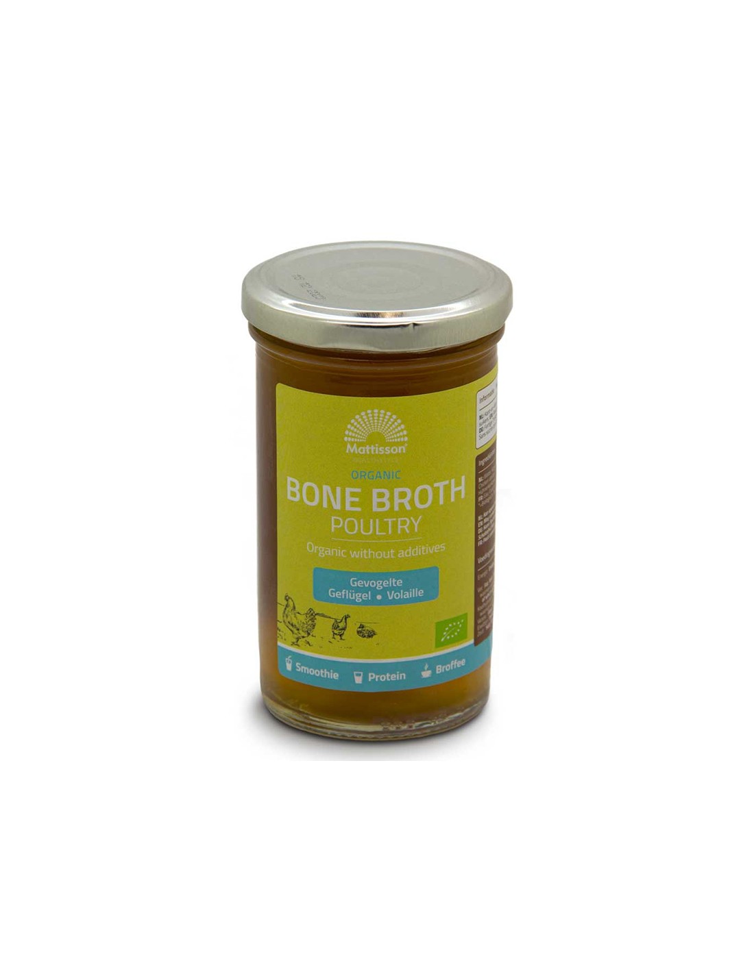 Poultry bone broth Bio, 240 ml Mattisson Healthstyle - Nutra Best Europe