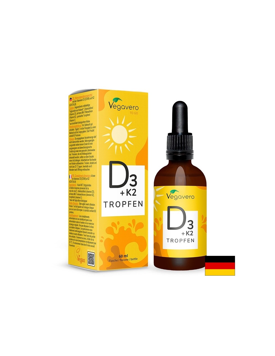 Bones and teeth - Vitamin D3 + K2, 60 ml drops - Nutra Best Europe
