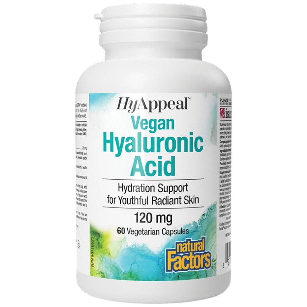 Vegan Hyaluronic Acid HyAppeal® 120 mg - 60 capsules - Nutra Best Europe