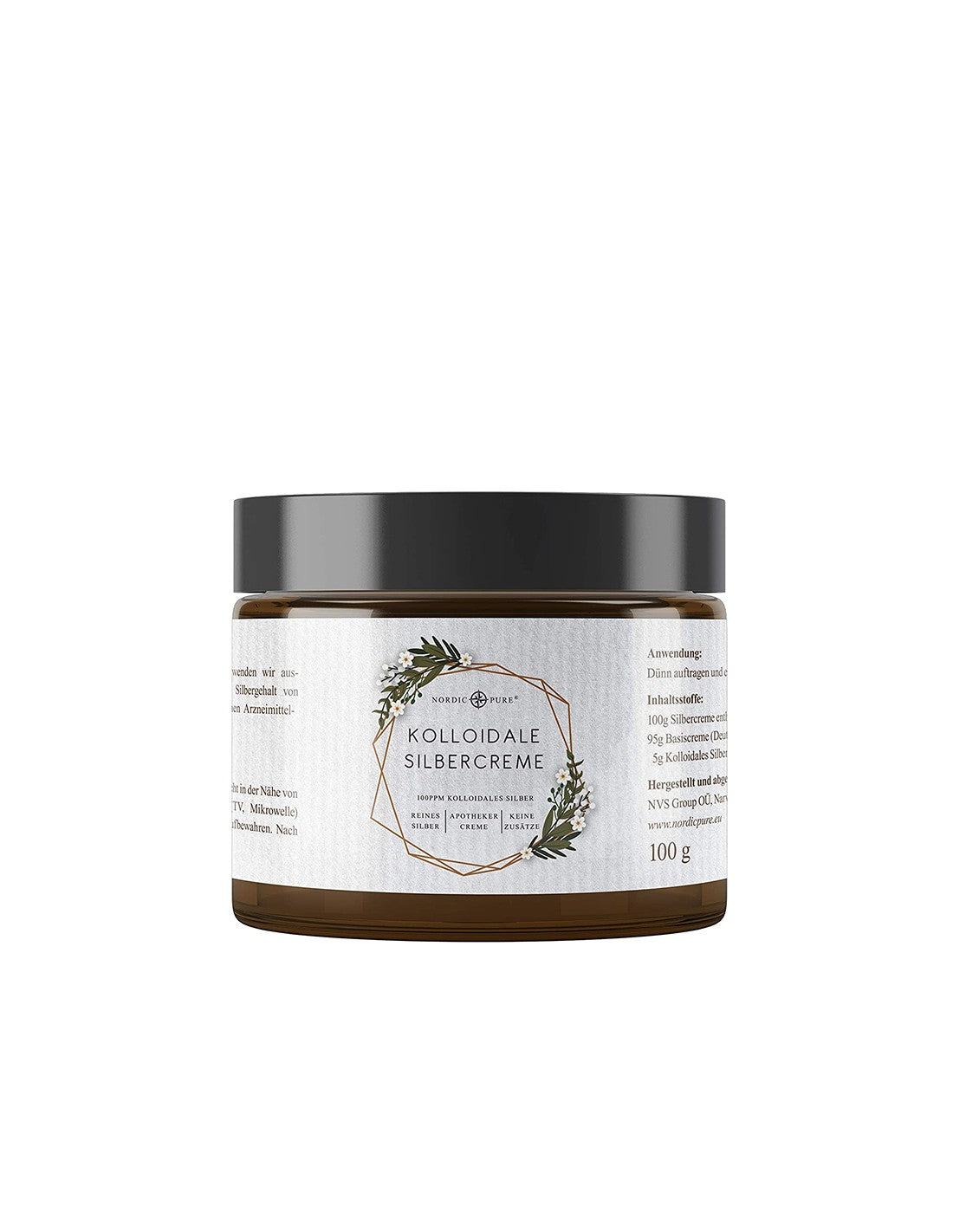 Face and body cream with colloidal silver (100 ppm), 100 g - Nutra Best Europe