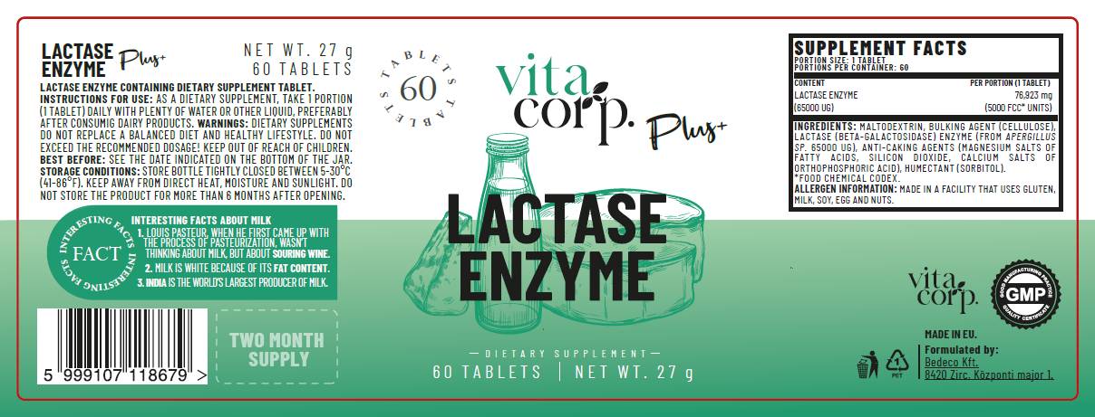 Lactase Enzyme - 60 Tablets - Nutra Best Europe