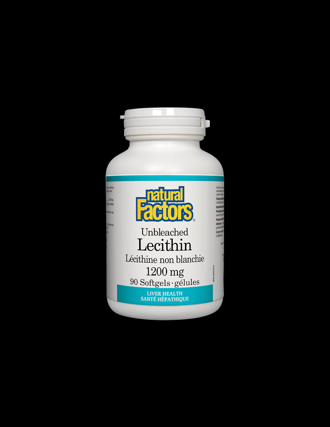 Unbleached Lecithin 1200 mg - 90 Gel capsules - Nutra Best Europe