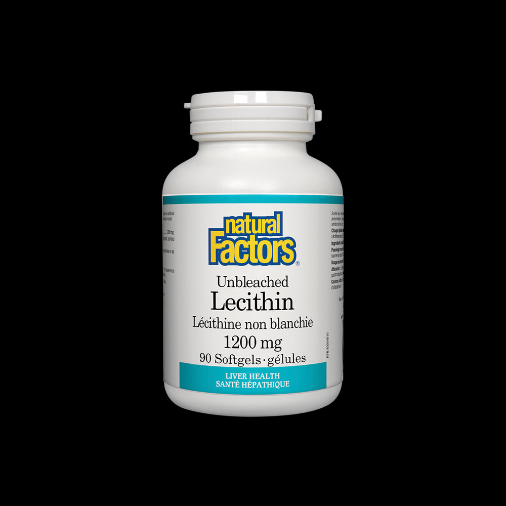 Unbleached Lecithin 1200 mg - 90 Gel capsules - Nutra Best Europe