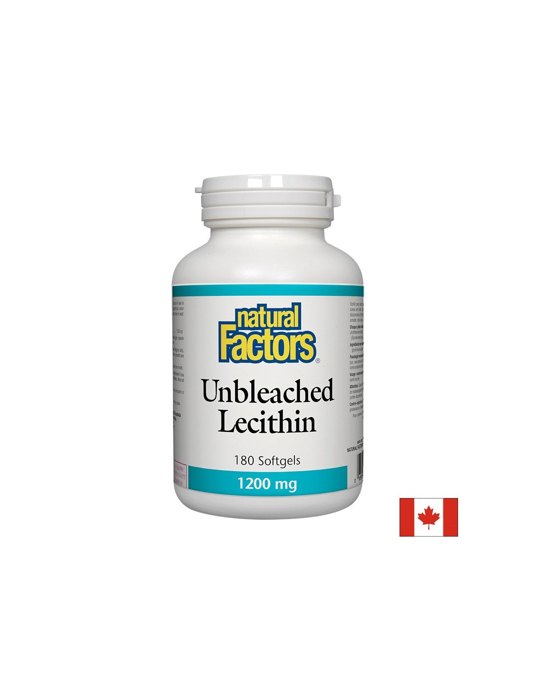Unbleached Lecithin 1200 mg - 180 Gel capsules - Nutra Best Europe