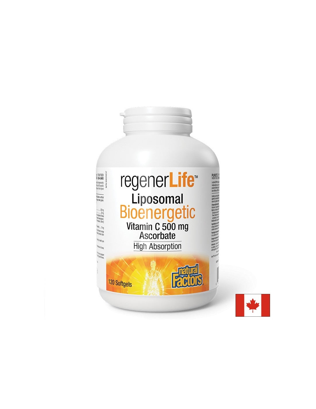Regener Life™ Liposomal Vitamin C 500 mg - 120 Gel capsules - Nutra Best Europe