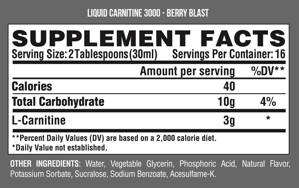Liquid L-Carnitine 3000 - 473 ml - Nutra Best Europe