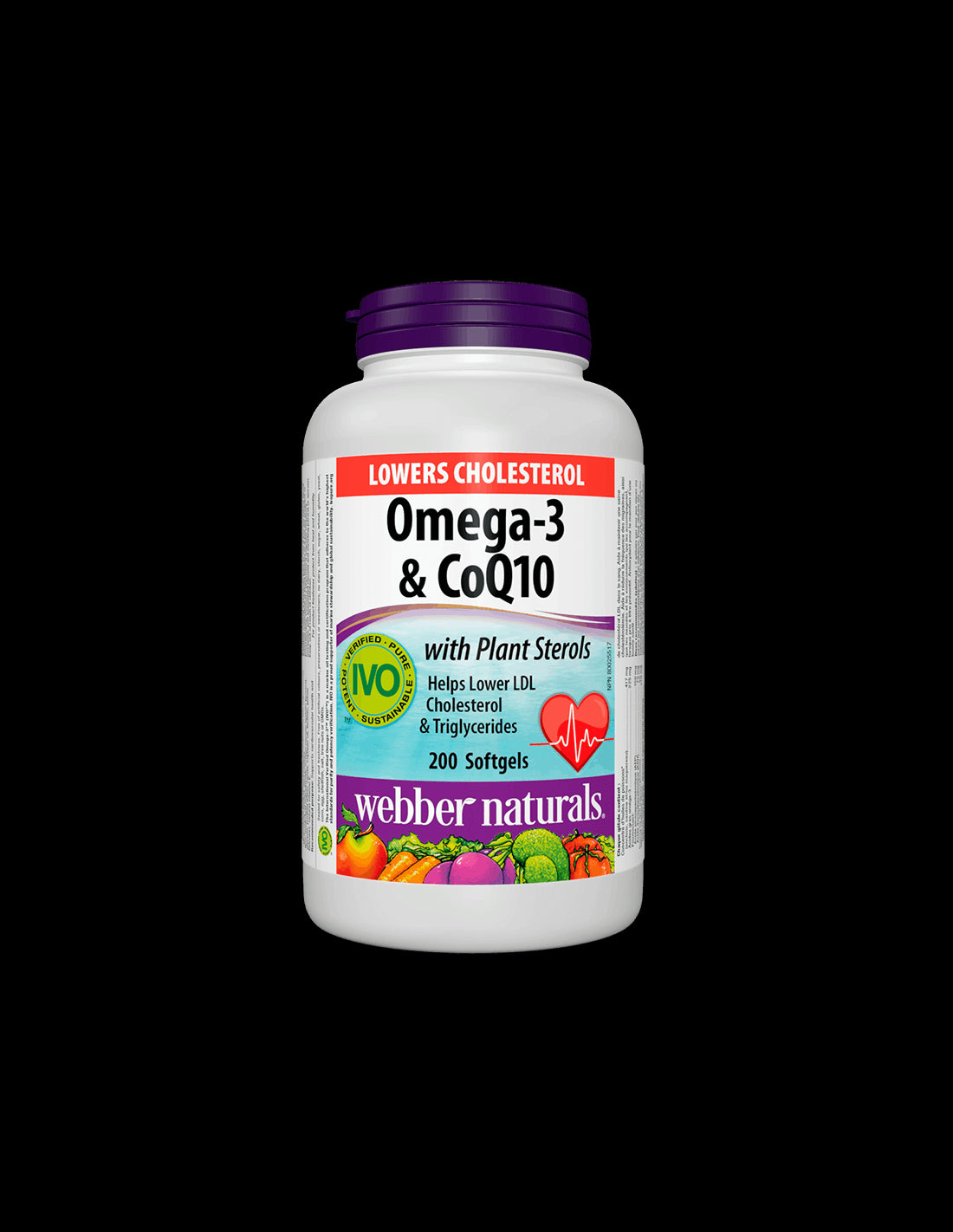 Lowers Cholesterol Omega-3 & CoQ10+Plant Sterols/ Omega-3 with Coenzyme Q10 and Phytosterols x 200 softgel capsules - Nutra Best Europe