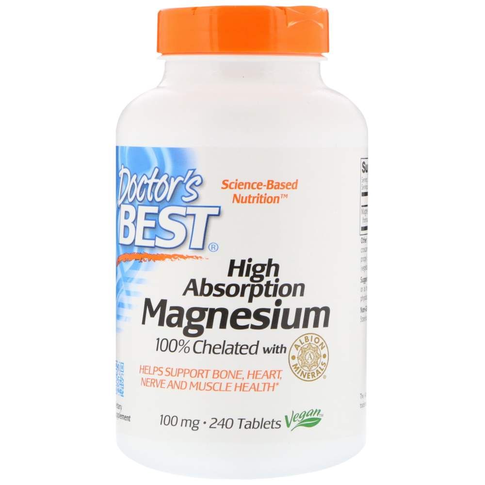 BEST High Absorption 100% Chelated Magnesium - 240 Tablets - Nutra Best Europe